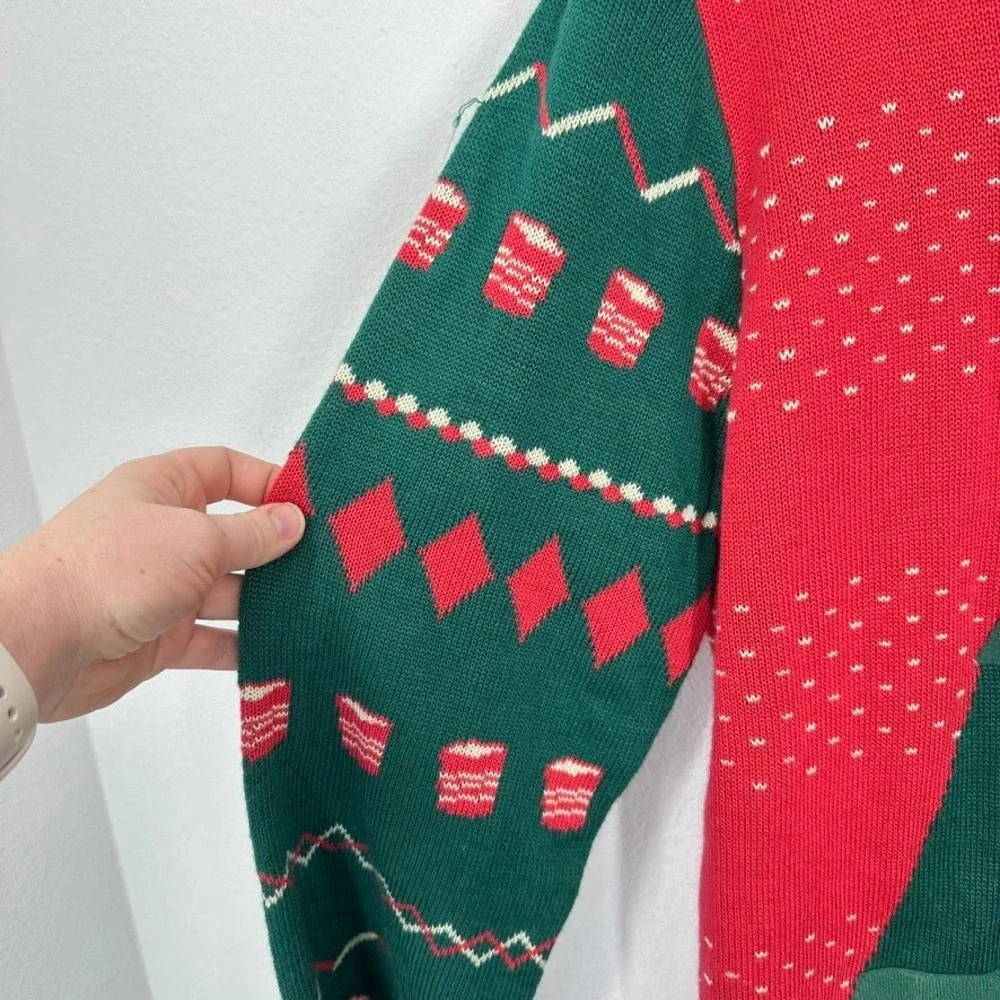 Tipsy Elves Christmas Tree Ugly Sweater Mens XXL Red Green Acrylic Holiday - Picture 4 of 9